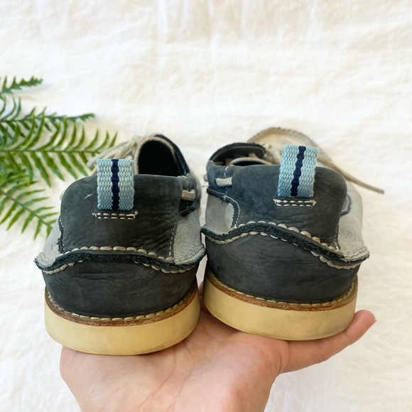 SPERRY Top-Sider Blue & Grey Leather Boat Shoes - Picture 9 of 14